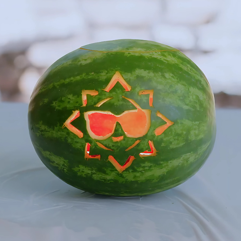 Watermelon carving for kids using Mad Melons kit